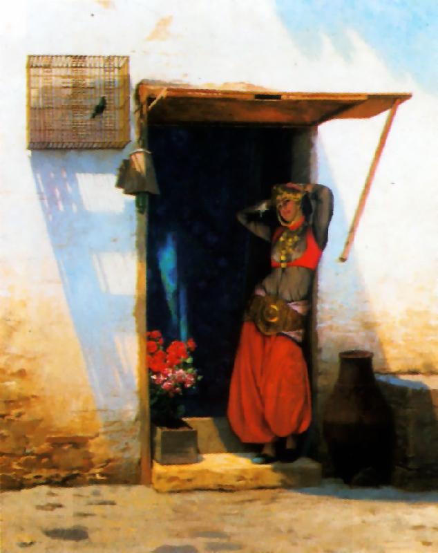 Jean Leon Gerome Woman of Cairo at her Door China oil painting art